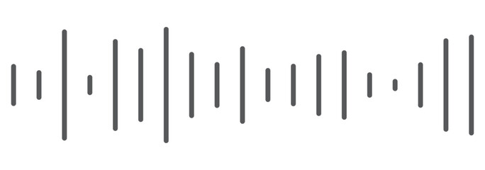 Voice message equalizer. Voice sound line with broken lines isolated on white background. Vortex, sonar wave, soundwave, sunburst, signal signs. Vector graphic illustration