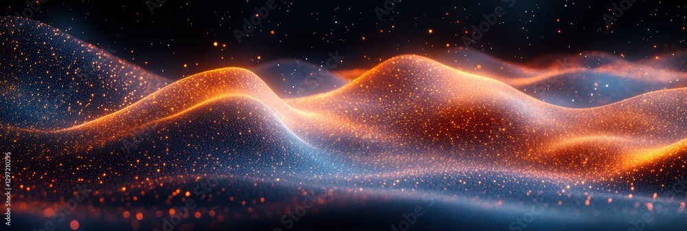 Aufkleber digital waves create a mesmerizing abstract landscape in striking color tones
