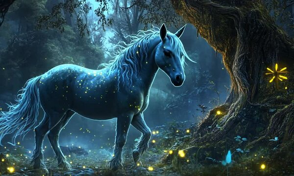 White horse in the hill cave