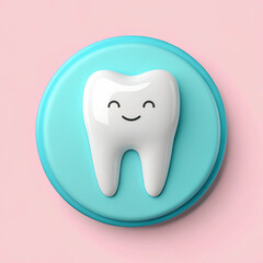 Minimalist logo of a clean tooth with shiny stars, using blue and white colors to represent dental care and cleanliness, ideal for dental services or oral hygiene branding.