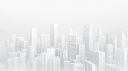 Monochrome Cityscape View, Architectural Design, Urban Scene, Background Use