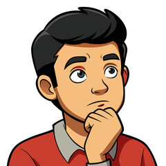 Obraz premium thinking young man portre