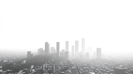 Foggy Cityscape Aerial View