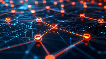 Red, glowing digital network background vector presentation design
