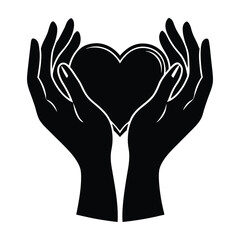 Fototapeta premium Silhouette of Two Hands Forming a Heart Shape with Fingers