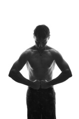 Fototapeta premium homem com corpo muscular forte 