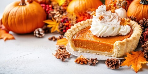Pumpkin pie food banner