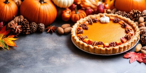 Fototapeta premium Pumpkin pie food banner