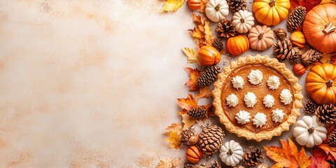 Pumpkin pie food banner