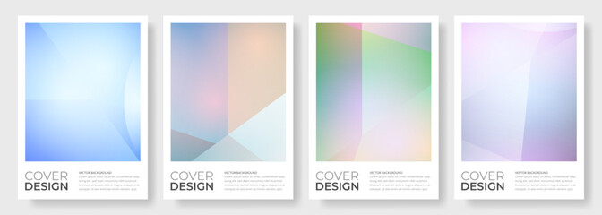 Abstract modern poster or vertical background vector set. A4 resolution white cover design with colorful polygonal for brochure, book, flyer, poster, background, banner, annual report presentation.