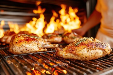 Roasted chicken food banner