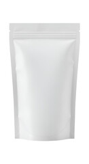 White stand up zipper pouch mockup on a transparent white PNG