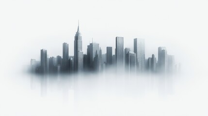 Misty New York City Skyline