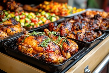 Roasted chicken food banner