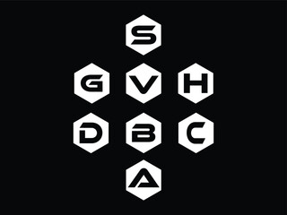 flat letter icons for web and mobile applications