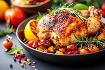 Roasted chicken food banner