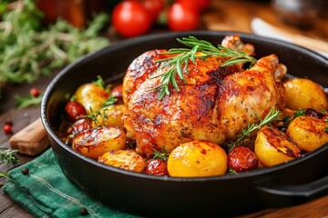 Roasted chicken food banner