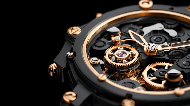 Close-up view of a luxury watch mechanism