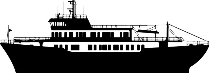 Obraz premium Silhouette of a Ferry Boat