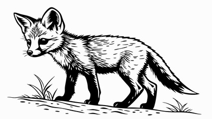 Fototapeta premium Playful Fox Exploring the Woods Coloring Page for Kids Fun Printable Art Activity
