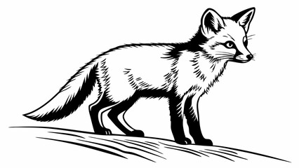 Obraz premium Playful Fox Exploring the Woods Coloring Page for Kids Fun Printable Art Activity