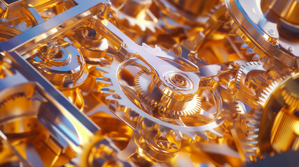 Intricate clockwork mechanism design for engineering and innovation concepts