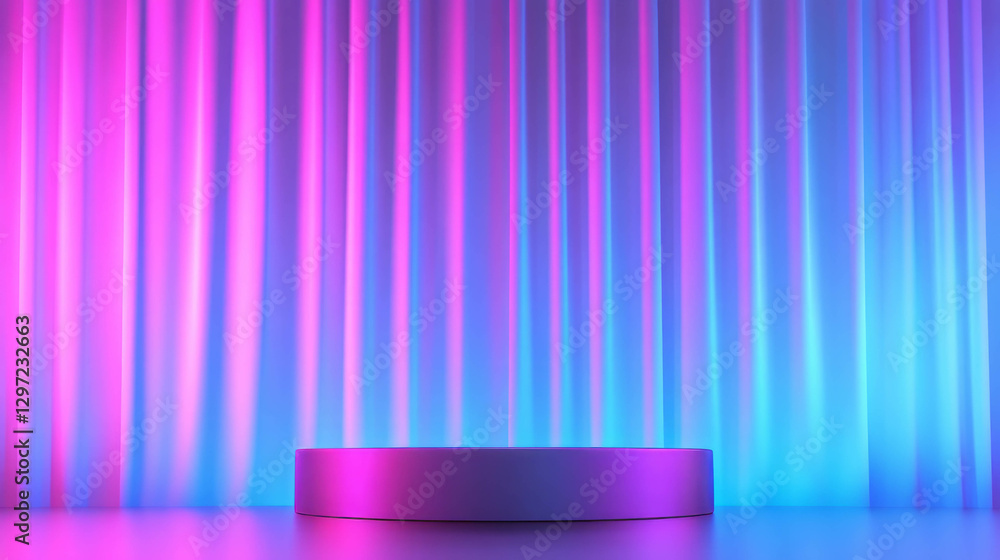 Poster elegant pastel podium with soft diffused lighting for event display or product showcase