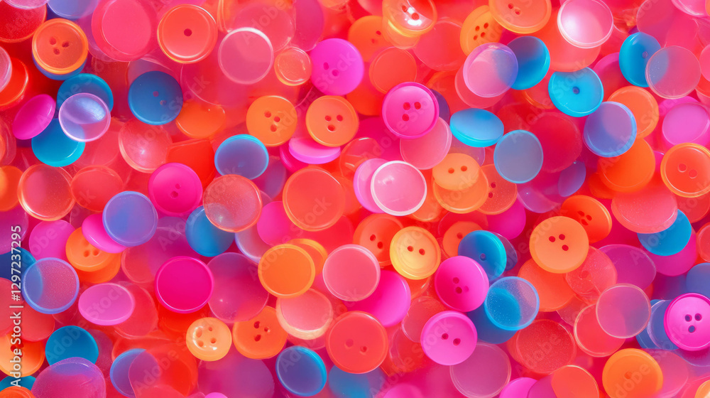 Poster vibrant array of colorful buttons for craft and design projects