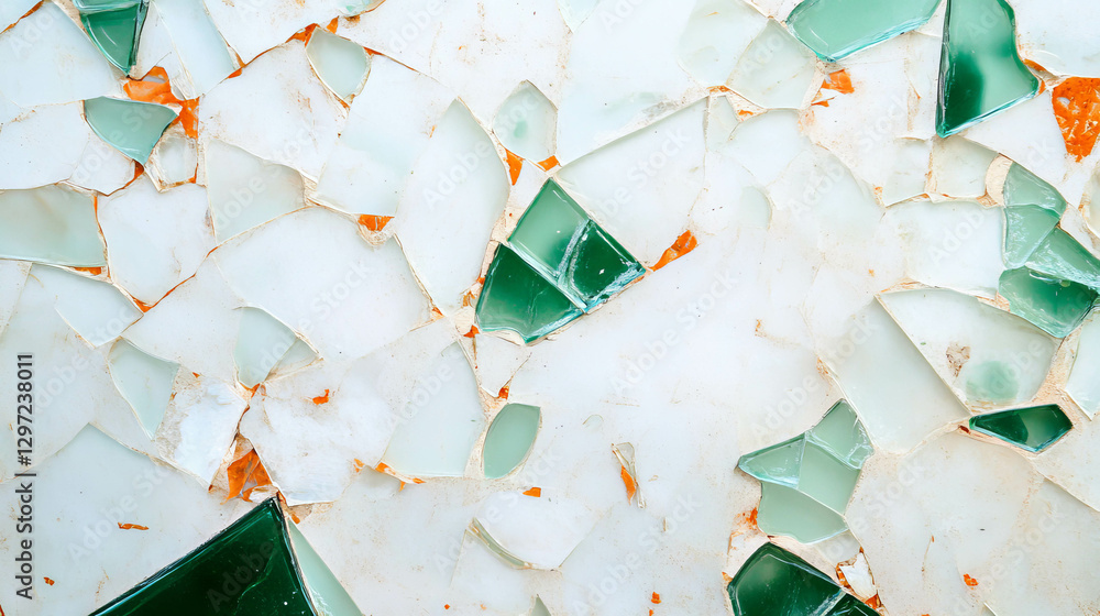 Poster abstract pattern of broken glass on concrete surface for artistic background design