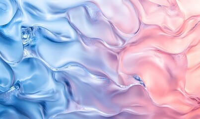Obraz premium Abstract fluid design with light blue and pink hues for a modern and versatile aesthetic