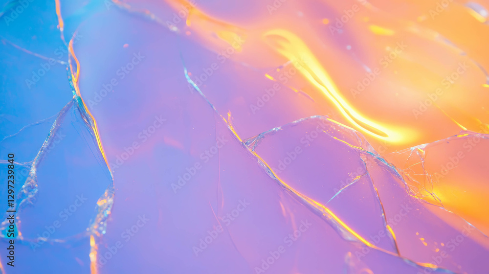 Aufkleber vibrant pattern of broken glass with spiderweb cracks for abstract design