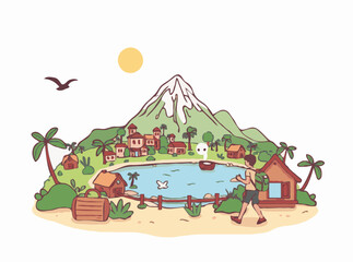 Sustainable Travel Concept: Eco-Friendly Tourist Destination