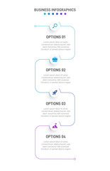 Vertical progress bar featuring 4 arrow-shaped elements, symbolizing the four stages of business strategy and progression. Clean timeline infographic design template. Vector for mobile presentation.