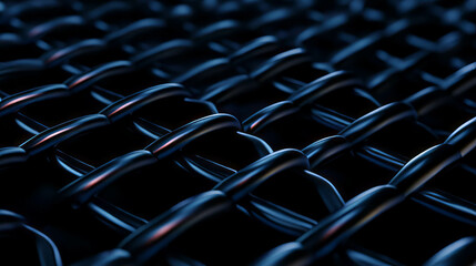 Fototapeta premium Dark chain link fence texture with abstract metallic design for background