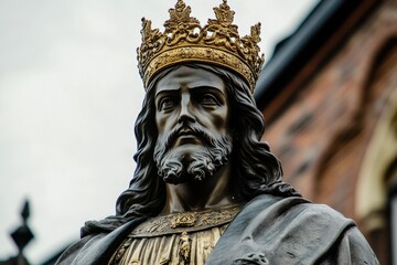 Majestic Christ The King Statue in Swiebodzin, Poland: A Golden Crowned Sculpture of Jesus Christ as a Spiritual Landmark