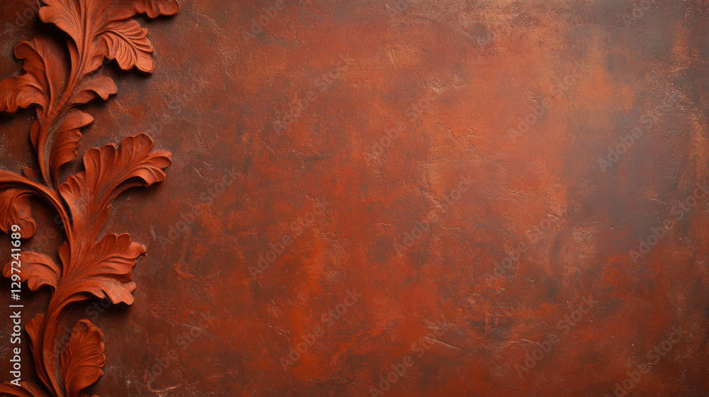 Poster artistic clay texture background with intricate impressed patterns for design and decoration
