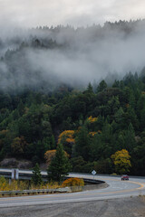  Mist over the mountains in the wilderness of northern California.