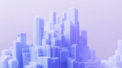 Fototapeta premium Abstract Cityscape in Pastel, Digital Art, Background