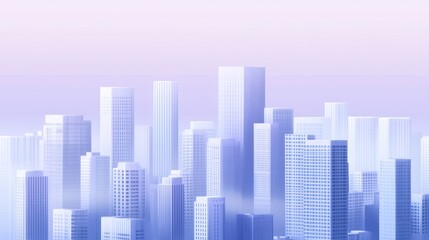 Fototapeta premium Pastel Cityscape Skyline, Foggy Morning, Urban Scene, Architectural Photography, Stock Photo