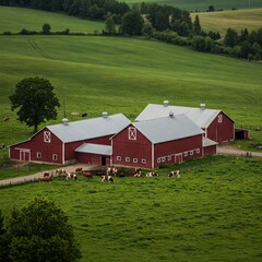 Fototapeta premium Beautiful Pastoral Scene with Open Land