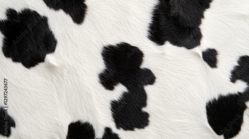 Poster Natural cowhide texture with black and white patterns for background design