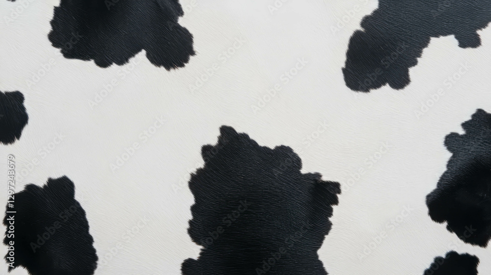 Poster natural cowhide texture background with black and white patterns for design