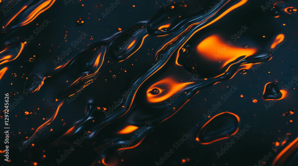 Poster dark oily water surface with abstract texture for design projects