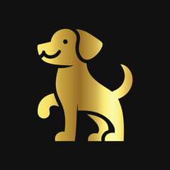 Luxury Dog Logo in Gold
