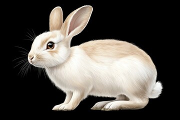 Obraz premium Rabbit is standing on a black background