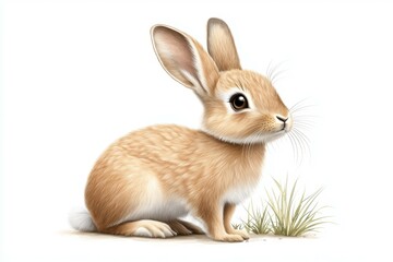 Fototapeta premium Cute rabbit is sitting in the grass