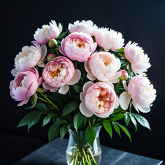 Pink Peony Bouquet in a Vase