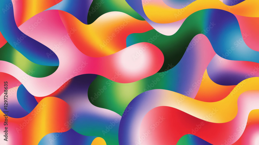 Poster vibrant abstract background with distorted geometric shapes and warped colorful patterns