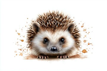 Obraz premium Cute little hedgehog with brown
