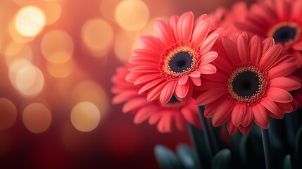 Vibrant gerbera daisies bloom brightly
